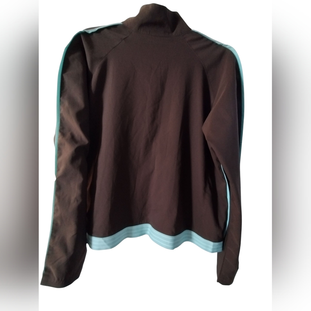 EUC Izod Movement Brown Jacket with Light Blue Accents Zip Up Lightweight XL - Picture 2 of 7